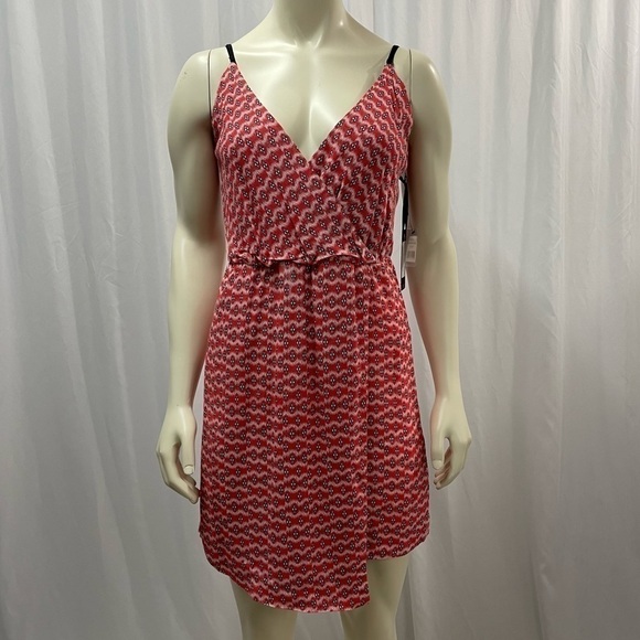 NWT Dex Asymmetrical Faux Wrap Dress Red Size XS - Picture 1 of 11